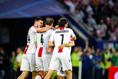 COLOGNE, GERMANY - 30 Haziran 2024: Khvicha Kvaratskhelia, EURO 2024 İspanya - Gürcistan maçı Rhein Enerji Stadyumu