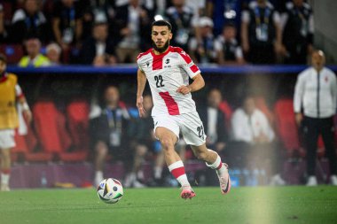 COLOGNE, GERMANY - 30 JUNE, 2024: Georges Mikautadze, The football match of EURO 2024 Spain vs Georgia at Rhein Energie Stadion clipart