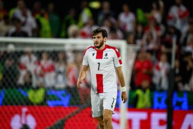 COLOGNE, GERMANY - 30 Haziran 2024: Khvicha Kvaratskhelia, EURO 2024 İspanya - Gürcistan maçı Rhein Enerji Stadyumu