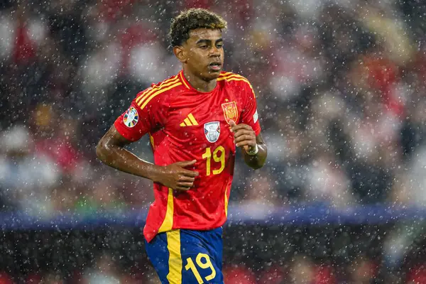 stock image COLOGNE, GERMANY - 30 JUNE, 2024: Lamine Yamal, The football match of EURO 2024 Spain vs Georgia at Rhein Energie Stadion