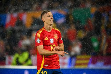 COLOGNE, Almanya - 30 Haziran 2024: Dani Olmo, EURO 2024 İspanya - Gürcistan maçı Rhein Enerji Stadyumu 'nda
