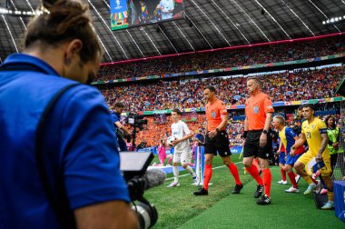 MUENCHEN, GERMANY - 2 Temmuz 2024: EURO 2024 Romanya-Hollanda futbol maçı Alianz Arena 'da