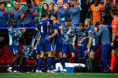 MUENCHEN, GERMANY - 2 Temmuz 2024: Cody Gakpo, EURO 2024 Romanya-Hollanda maçı Alianz Arena 'da