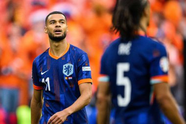 MUENCHEN, GERMANY - 2 Temmuz 2024: Cody Gakpo, EURO 2024 Romanya-Hollanda maçı Alianz Arena 'da