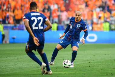 MUNICH, Almanya - 2 Temmuz 2024: EURO 2024 Romanya ve Hollanda 'nın Alianz' daki futbol karşılaşması