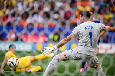 MUNİH, GERMANY - 2 Temmuz 2024: Florin Nita, EURO 2024 Romanya ve Hollanda 'nın Alianz' daki futbol maçı