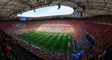 MUENCHEN, GERMANY - 2 Temmuz 2024: EURO 2024 Romanya ve Hollanda 'nın Alianz' daki futbol maçı