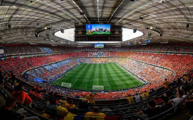 MUENCHEN, GERMANY - 2 Temmuz 2024: EURO 2024 Romanya ve Hollanda 'nın Alianz' daki futbol maçı