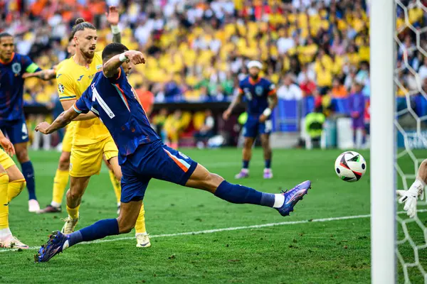 stock image MUENCHEN, GERMANY - 2 JULY, 2024: Cody Gakpo, The football match of EURO 2024 Romania vs. Netherlands at Alianz Arena