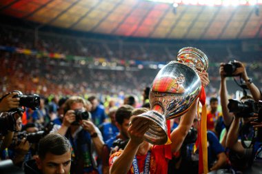 BERLİN, GERMANY - 14 Temmuz 2024: Dani Olmo, Final EURO 2024 İspanya Olimpiyat Stadyumu 'nda İngiltere' ye karşı futbol maçı