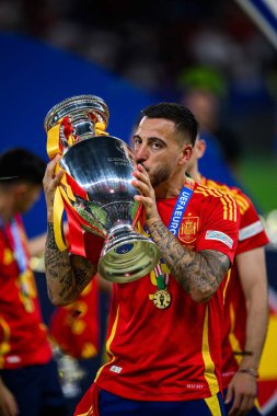 BERLİN, GERMANY - 14 Temmuz 2024: Joselu, Final EURO 2024 İspanya Olimpiyat Stadyumu 'nda İngiltere' ye karşı