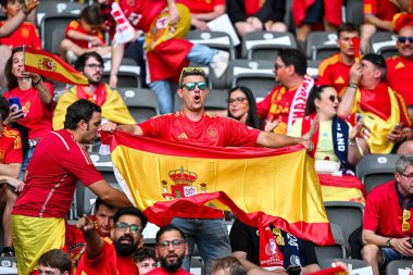 BERLİN, GERMANY - 14 HAZİRAN, 2024: Final EURO 2024 İspanya-İngiltere Olimpiyat Stadyumu karşılaşması