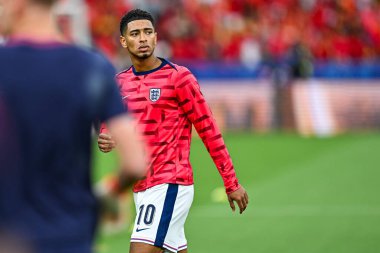 BERLİN, GERMANY - 14 HAZİRAN 2024: Jude Bellingham, Final EURO 2024 İspanya ile Olimpiyat Stadyumu arasındaki futbol maçı