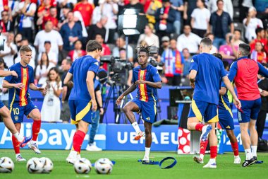 BERLİN, GERMANY - 14 HAZİRAN 2024: Nico Williams, Final EURO 2024 İspanya ile Olimpiyat Stadyumu arasındaki futbol maçı