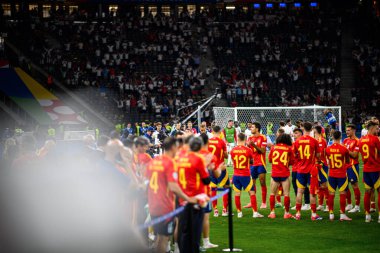 BERLİN, GERMANY - 14 HAZİRAN, 2024: Final EURO 2024 İspanya-İngiltere Olimpiyat Stadyumu karşılaşması