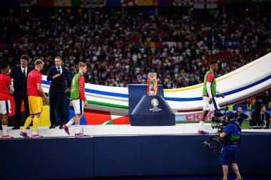 BERLİN, GERMANY - 14 HAZİRAN, 2024: Final EURO 2024 İspanya-İngiltere Olimpiyat Stadyumu karşılaşması