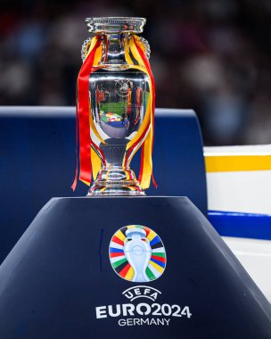 BERLİN, GERMANY - 14 HAZİRAN, 2024: Final EURO 2024 İspanya-İngiltere Olimpiyat Stadyumu karşılaşması