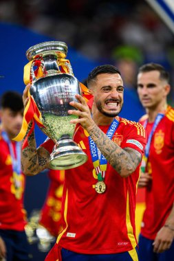 BERLİN, GERMANY - 14 Temmuz 2024: Joselu, Final EURO 2024 İspanya Olimpiyat Stadyumu 'nda İngiltere' ye karşı