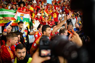 BERLİN, GERMANY - 14 Temmuz 2024: Rodri, Final EURO 2024 İspanya Olimpiyat Stadyumu 'nda İngiltere' ye karşı futbol maçı