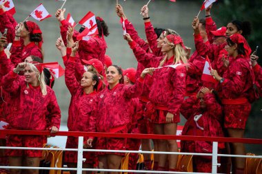 PARIS, FRANCE - 26 JULY, 2024: Opening ceremony of Olympic Games 2024  clipart