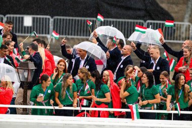 PARIS, FRANCE - 26 JULY, 2024: Opening ceremony of Olympic Games 2024  clipart