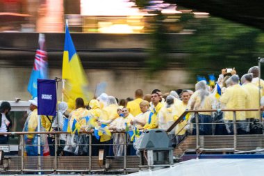 PARIS, FRANCE - 26 HAZİRAN 2024 Olimpiyat Oyunlarının açılış töreni 