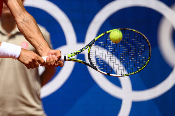 PARIS, FRANCE - 2 AUGUST, 2024: Carlos Alcaraz, Semifinal, Olympic Games 2024 