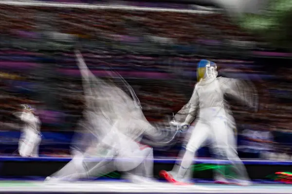 stock image PARIS, FRANCE - 3 AUGUST, 2024: Fencing, Olympic Games 2024 