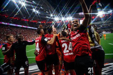 LEVERKUSEN, GERMANY - 17.08.24: The DFB Super Pokal match FC Bayer 04 Leverkusen vs Stuttgart at BayArena clipart