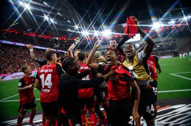 LEVERKUSEN, GERMANY - 17.08.24: The DFB Super Pokal match FC Bayer 04 Leverkusen vs Stuttgart at BayArena clipart