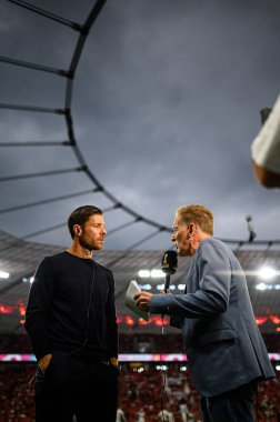 LEVERKUSEN, GERMANY - 17.08.24: Xabi Alonso, The DFB Super Pokal match FC Bayer 04 Leverkusen vs Stuttgart at Bayena