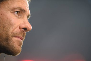 LEVERKUSEN, GERMANY - 17.08.24: Xabi Alonso DFB Süper Pokal maçı Bayer 04 Leverkusen-Stuttgart Bayena 'da