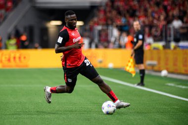 LEVERKUSEN, GERMANY - 17.08.24: Victor Boniface, The DFB Super Pokal match FC Bayer 04 Leverkusen vs Stuttgart at BayArena clipart