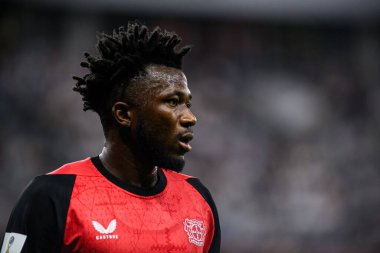 LEVERKUSEN, GERMANY - 17.08.24: Edmond Tapsoba, The DFB Super Pokal maçı Bayer 04 Leverkusen vs Stuttgart at Bayena