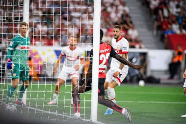 LEVERKUSEN, GERMANY - 17.08.24: Victor Boniface, The DFB Super Pokal maçı Bayer 04 Leverkusen vs Stuttgart at Bayena