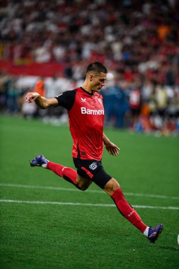 LEVERKUSEN, GERMANY - 17.08.24: The DFB Super Pokal match FC Bayer 04 Leverkusen vs Stuttgart at BayArena clipart