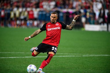 LEVERKUSEN, GERMANY - 17.08.24: ALEX GARCIA, DFB Super Pokal maçı Bayer 04 Leverkusen-Stuttgart Bayena 'da