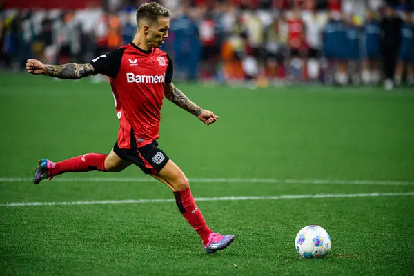 stock image LEVERKUSEN, GERMANY - 17.08.24: The DFB Super Pokal match FC Bayer 04 Leverkusen vs Stuttgart at BayArena