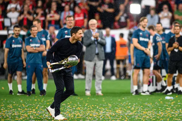 LEVERKUSEN, GERMANY - 17.08.24: Xabi Alonso DFB Süper Pokal maçı Bayer 04 Leverkusen-Stuttgart Bayena 'da