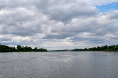 Bonn, Almanya - 16.08.24 Rhein. Almanya 'da nehir 