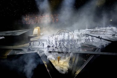 PARIS, FRANCE - 11 AĞUSTOS, 2024 Kapanış Töreni, Paris 2024 Olimpiyat Oyunları, Yaz Olimpiyatları. Stade de France 'da