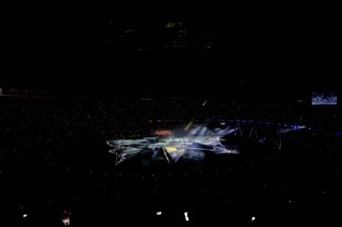 PARIS, FRANCE - 11 AĞUSTOS, 2024 Kapanış Töreni, Paris 2024 Olimpiyat Oyunları, Yaz Olimpiyatları. Stade de France 'da