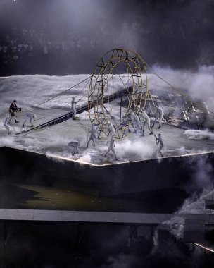 PARIS, FRANCE - 11 AĞUSTOS, 2024 Kapanış Töreni, Paris 2024 Olimpiyat Oyunları, Yaz Olimpiyatları. Stade de France 'da