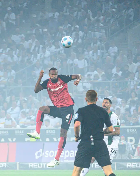 stock image MOENCHENGLADBACH, GERMANY - 23 AUGUST, 2024: Alex Grimaldo, Florian Wirtz, Jonas Hofmann, The football match of Bundesliga Borussia Moenchengladbach vs Bayer Leverkusen  at Borussia Park