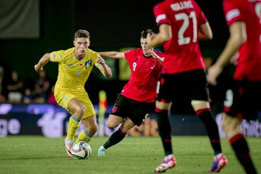 PRAG, CZECH REPUBLIC - 7 Eylül 2024: Georgiy Sudakov, UEFA Uluslar Ligi Maçı Ukrayna - Arnavutluk Epet Arena 'da
