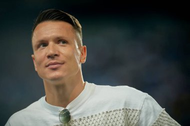 PRAG, CZECH Cumhuriyet - 7 Eylül 2024: Evhen Konoplyanka, UEFA Uluslar Ligi Maçı Ukrayna - Arnavutluk Epet Arena 'da