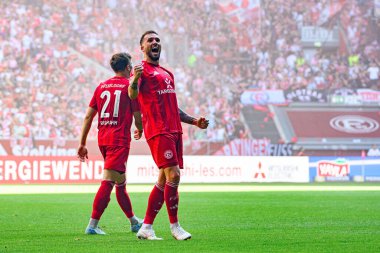 DUESSELDORF, GERMANY - 21 SEPTEMBER, 2024: Emmanuel Iyoha, Mercur Spiel Arena 'da 2.Bundesliga Fortuna Duesseldorf maçında 1.FC Koeln' e karşı