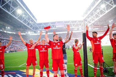 DUESSELDORF, GERMANY - 21 Eylül 2024: Andre Hoffmann, Mercur Spiel Arena 'da 1.FC Koeln' e karşı 2.Bundesliga Fortuna Duesseldorf futbol maçı