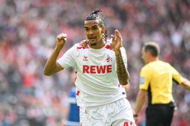 COLOGNE, GERMANY - 29 SEPTEMBER, 2024: Damion Downs, 1.Bundesliga 1.FC Koeln-Karlsruher SC maçı Rhein Energie Stadion 'da