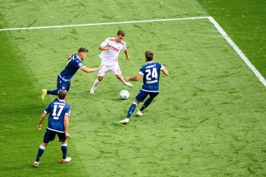 COLOGNE, GERMANY - 29 SEPTEMBER, 2024: Nicolai Rapp, Fabian Schleusener, Marcel Beifus, Luca Waldschmidt, 2. Bundesliga 1.